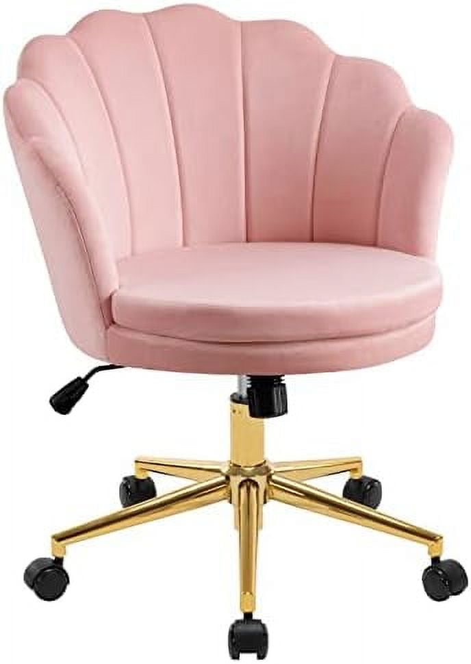 White Vanity Chair Accent Chair Cute Soft Faux Fur Chair with Gold