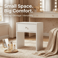 thumbnail image 1 of White Vanity Stool with Drawer, Makeup Chair for Vanity Desk, Small Space Storage Seat, Multifunctional Bedroom Dressing Table Stool, 1 of 7