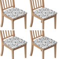 thumbnail image 1 of White Vegetable Pattern Seat Covers for Dining Room Chairs Set Of 4,Stretch Printed Washable Chair Seat Cover with Elastic Ties and Button,Removable Waterproof Couch Cushion Covers, 1 of 6