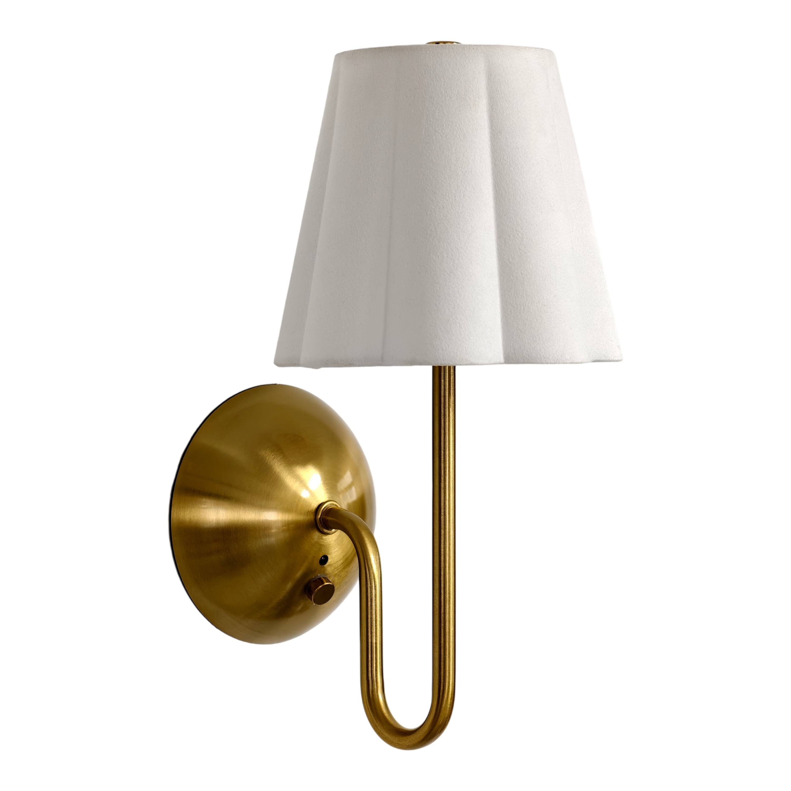 Home Decor Collection Sterling & Noble Home Rechargeable White Velvet Pleated Sconce