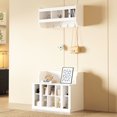thumbnail image 1 of White Veneer - Hanging Hook and Shelf Storage - Living Space - Meet Various Storage Needs, 1 of 6