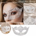 thumbnail image 1 of White Venetian Masquerade Mask 8 Inch Lace Half Face Cover, Masquerade Mask for Women Halloween Party Accessory Mardi Gras, 1 Pack, 1 of 4