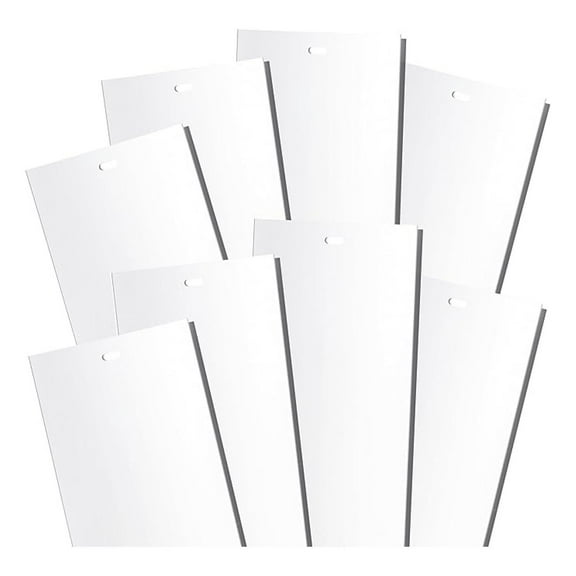 White Vertical Blinds Replacement Slats, for Doors and Windows. Easy Install Standard Replacement, 82.5” Long (6)