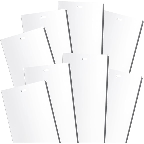 White Vertical Blinds Replacement Slats for Doors and Windows, Easy Install, Standard Size 82.5” Long, Pack of 6, Durable Light Blocking