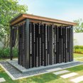 thumbnail image 1 of White Vertical Diamond Columns Outdoor Curtains for Patio, Vintage Minimalist Stripe Black Sunshade Privacy Drapes Grommet Waterproof Outside Curtains for Porch/Cabana/Balcony 54"x 84", 2 Panel, 1 of 9