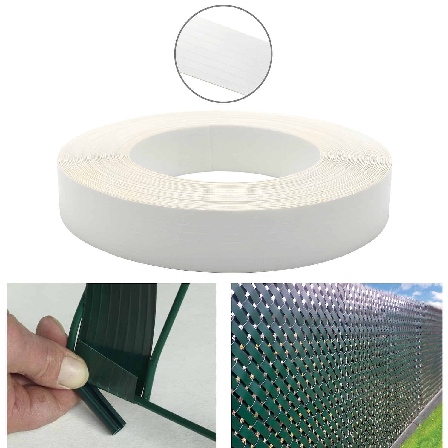 White View Blocking Privacy Tape Weave for Chain Link Fence 75m/250 ft Roll UV Resistant