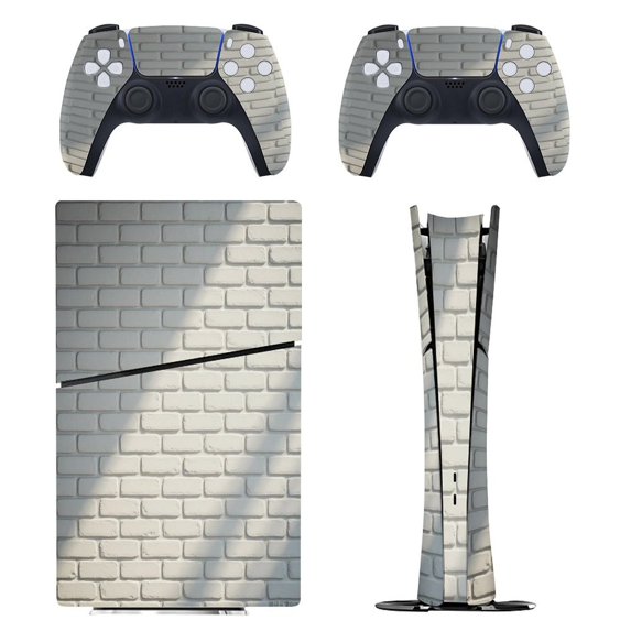 Designed Ps5 Pattern White Vinatge Brick Wall Pattern PS5/PS5 Slim Digital Disc Skin Sticker ...