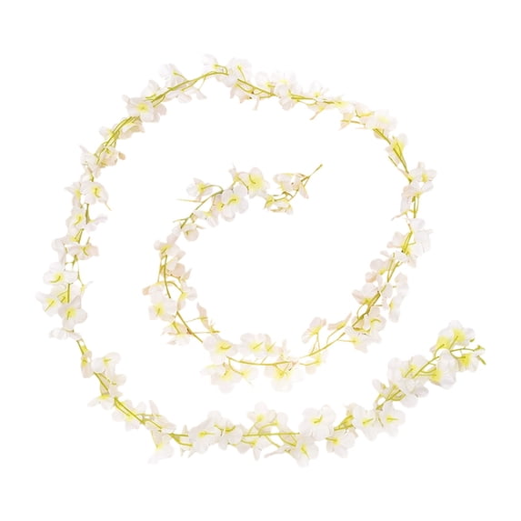 White Vines Artificial Wisteria and Hydrangea Garland Flower Vine 5.9FT Realistic Blossoms for Wedding Home Garden Indoor Outdoor Decor Fake Wisteria Hanging Flowers For Decoration