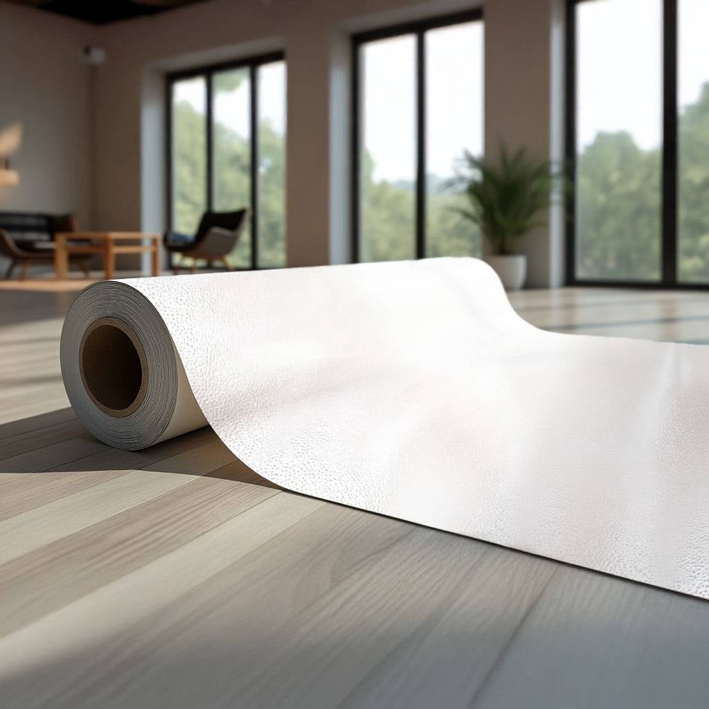 White Vinyl Flooring Roll in Max Slip Resistant Grade | Non-Slip, Peel & Stick Vinyl Flooring Waterproof Scratch Resistant - 23 in, 216 in