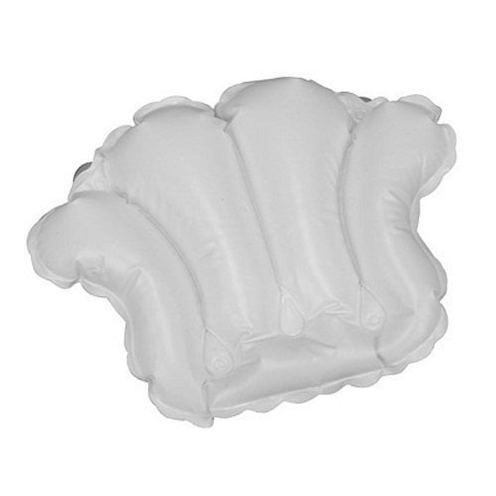 White Vinyl Shell-Shaped Spa Bath Pillow