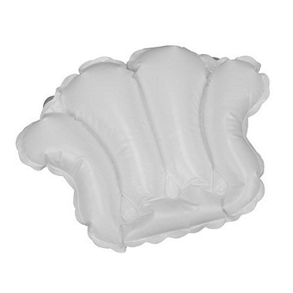 White Vinyl ShellShaped Spa Bath Pillow