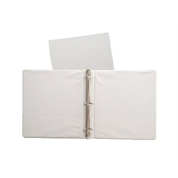 White Vinyl Standard 3-Ring Binders, 1.5-Inch, for 8.5" x 11" Sheets, with Inside Pockets, 2-Pack