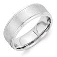thumbnail image 1 of White Vitalium Ring Band Wedding Ridged Standard Flat, 1 of 1