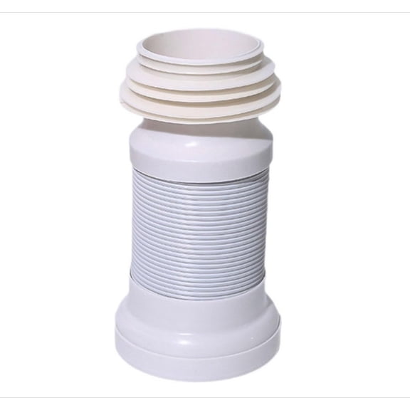 White Wall Mount Toilet Sewage Pipe Extendable Flexible Drain Hose Modern PVC Rear Discharge Bathroom Waste Removal Tube PVC Material Easy Install No Tools Required For Various For