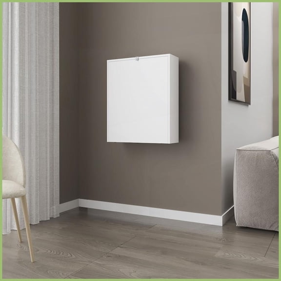 White Wall-Mounted Foldable Coffee Table  Space-Saving for Small Spaces, Scratch-Resistant