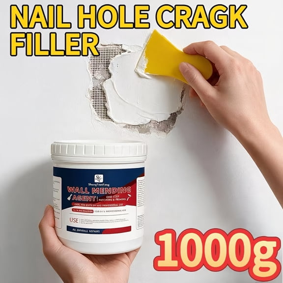 White, Wall Repair Putty Kit, 1000g,Quickly and easily repair home walls