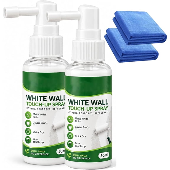 White Wall Touch-Up Paint Spray, White Wall Touch-Up Spray, Prevents Chalking, Provides Strong Adhesion, And Is Waterproof, Covers Scuffs & Marks