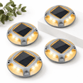 White+Warm White 4pack Solar Outdoor Deck Driveway Dock Marker Lights ...