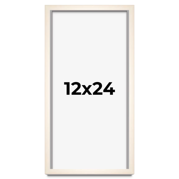 White Wash 12x24 Wood Shadow Box Display Frame with White Acid-Free Backing UV Acrylic & Hanging