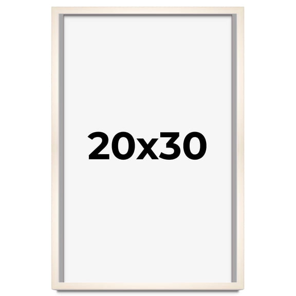 White Wash 20x30 Wood Shadow Box Display Frame with White Acid-Free Backing UV Acrylic & Hanging
