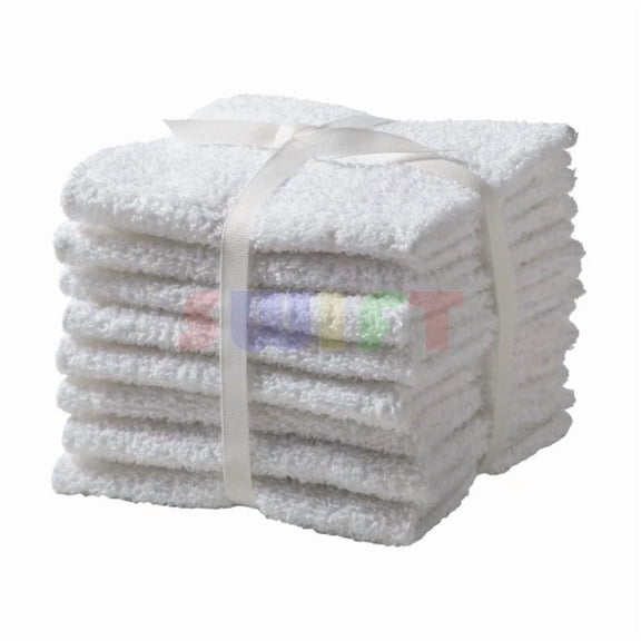 White Wash Cloths 11X11 Hotel Kitchen Washcloth Towel 6 Pcs 100% Cotton