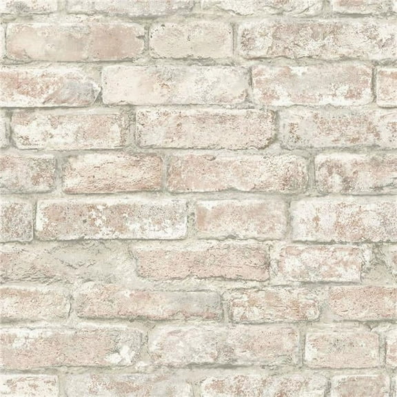 White Washed Denver Brick Peel & Stick Wallpaper, Brown
