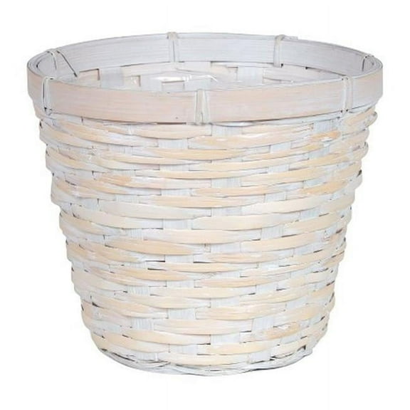 White Washed Rattan Planter