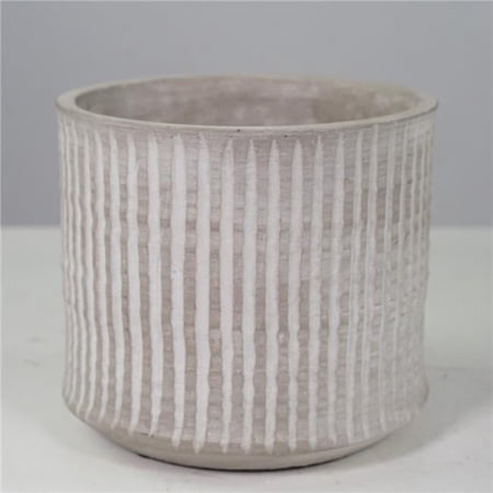 White Washed Striped Planter