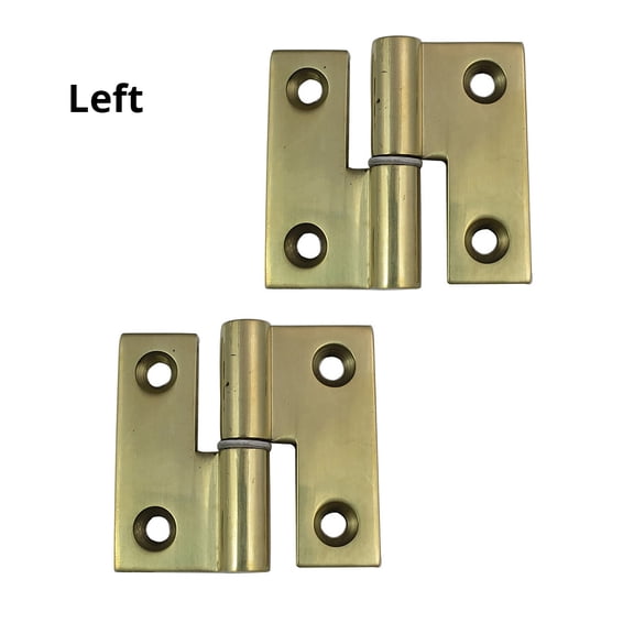 White Water 2030HB-L Brass Take Apart Hinge 1-1/2" x1-1/2, Left (Pair)