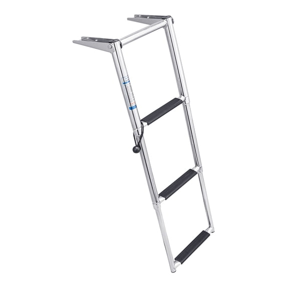 White Water B00301CHA Marine 304 Stainless Steel Over Platform Telescoping Boat Ladder, 3 Step