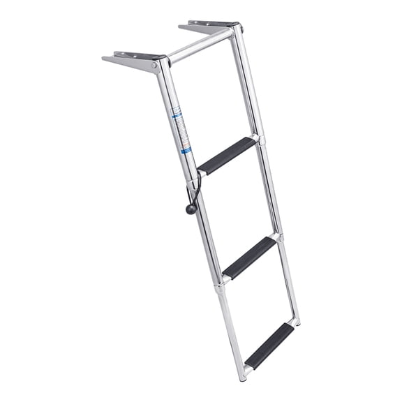 White Water B00301CHA Marine 304 Stainless Steel Over Platform Telescoping Boat Ladder, 3 Step