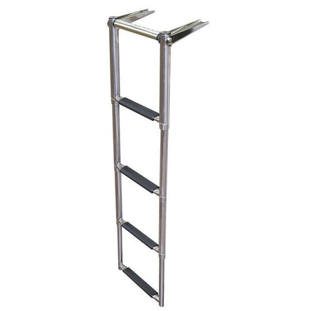 White Water B00351CHA Stainless Over Platform Telescoping Boat Ladder, 4 Step