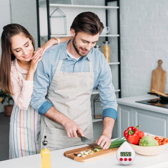 White Water Drop Shaped Bathroom Timer Portable Simple Operation Digital Shower Cooking Timer for Kitchen Shower