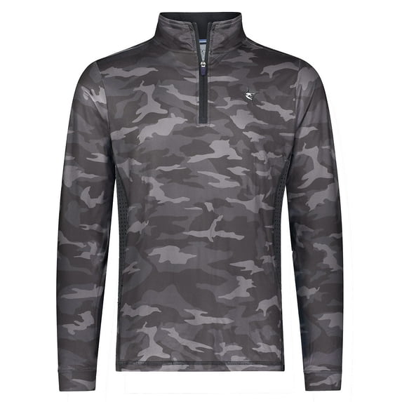 White Water Monterey 1/4 Zip Cotton Pullover Shirt (Black Camo, Medium)