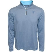 White Water Monterey 1/4 Zip Cotton Pullover Shirt (Blue-grey, Small)