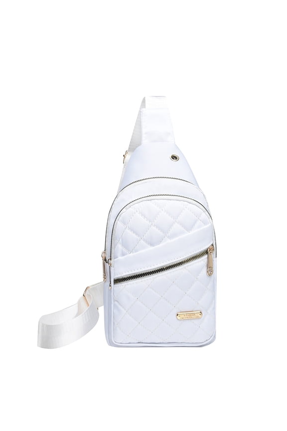 White Crossbody Chest Bag For Women Waterproof Messenger Bag With Multiple Pockets 11.81X6.69 Inches Lightweight Travel Shoulder Bag For Hiking Camping Shopping Daily Use