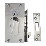 White Water S12-410 Stainless Steel Sliding Door Lock Set with Key