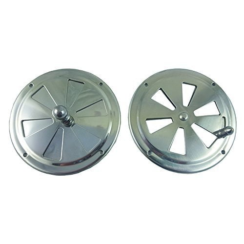 White Water Stainless Steel Butterfly Vent with Knob, Center & Side Options