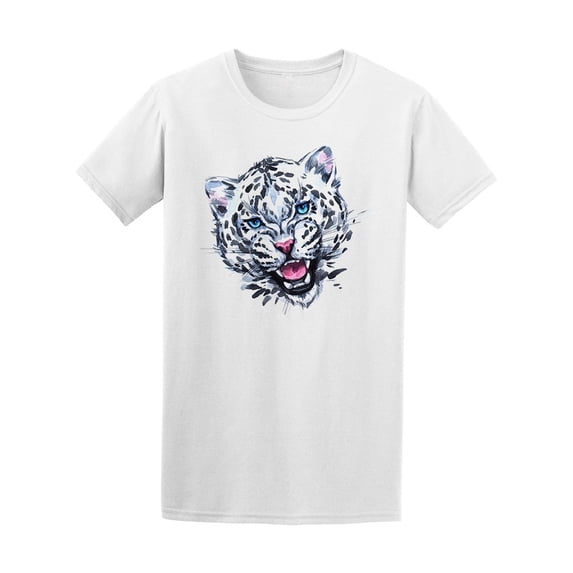 White Watercolor Roaring Leopard Tee Men's -Image by Shutterstock