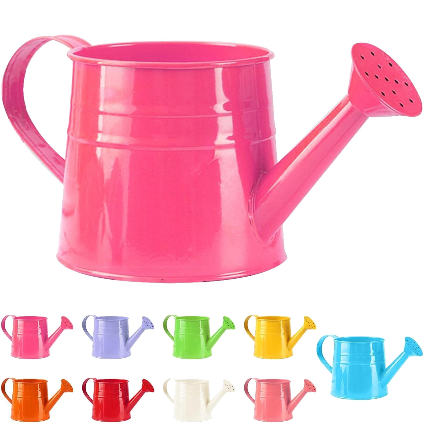 White Watering Can, 1l Metal Garden Watering Can, Vintage Sprinkling Can for Flowers, Indoor & Outdoor Plants, Lawn & Garden Irrigation Tool