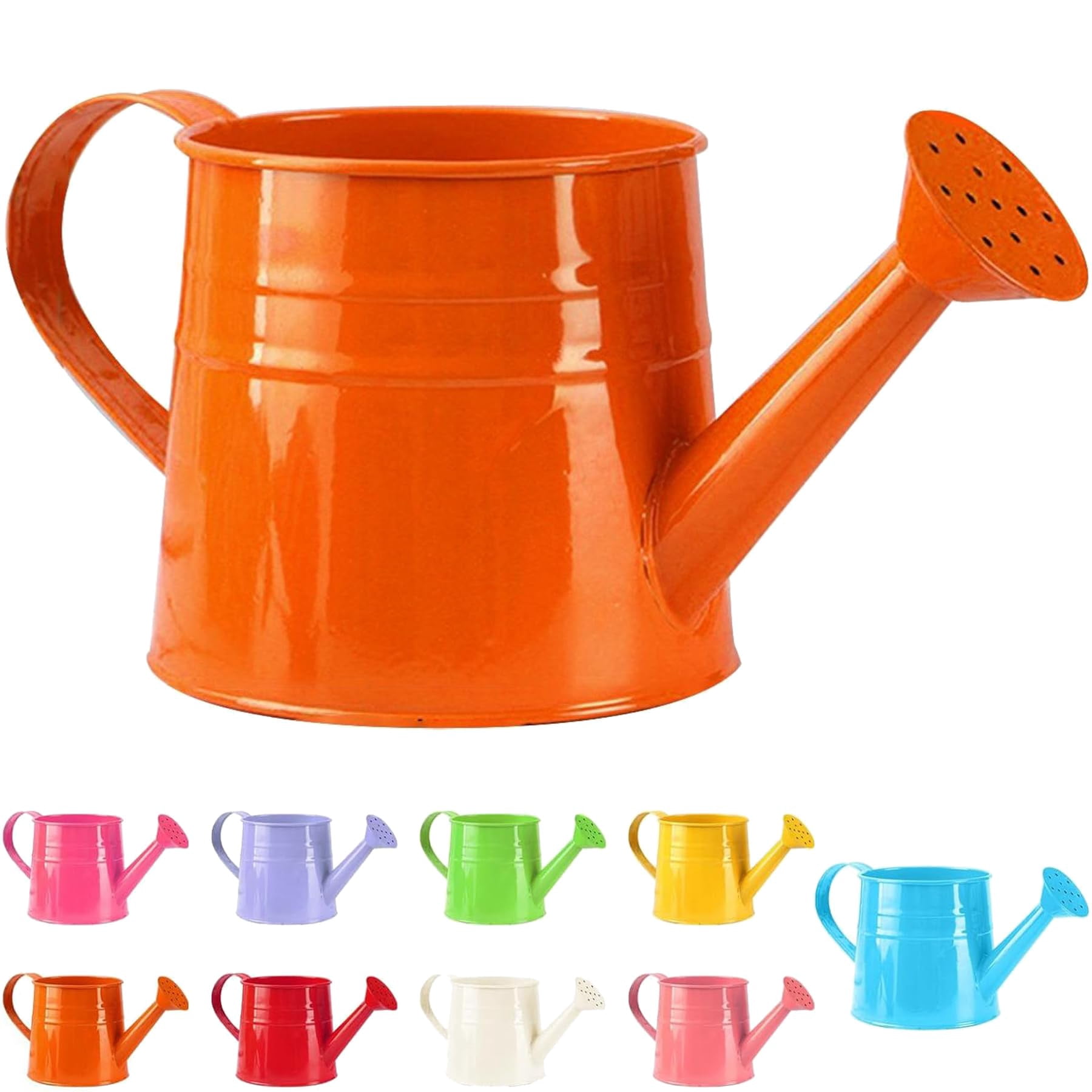 White Watering Can, 1l Metal Garden Watering Can, Vintage Sprinkling Can for Flowers, Indoor & Outdoor Plants, Lawn & Garden Irrigation Tool