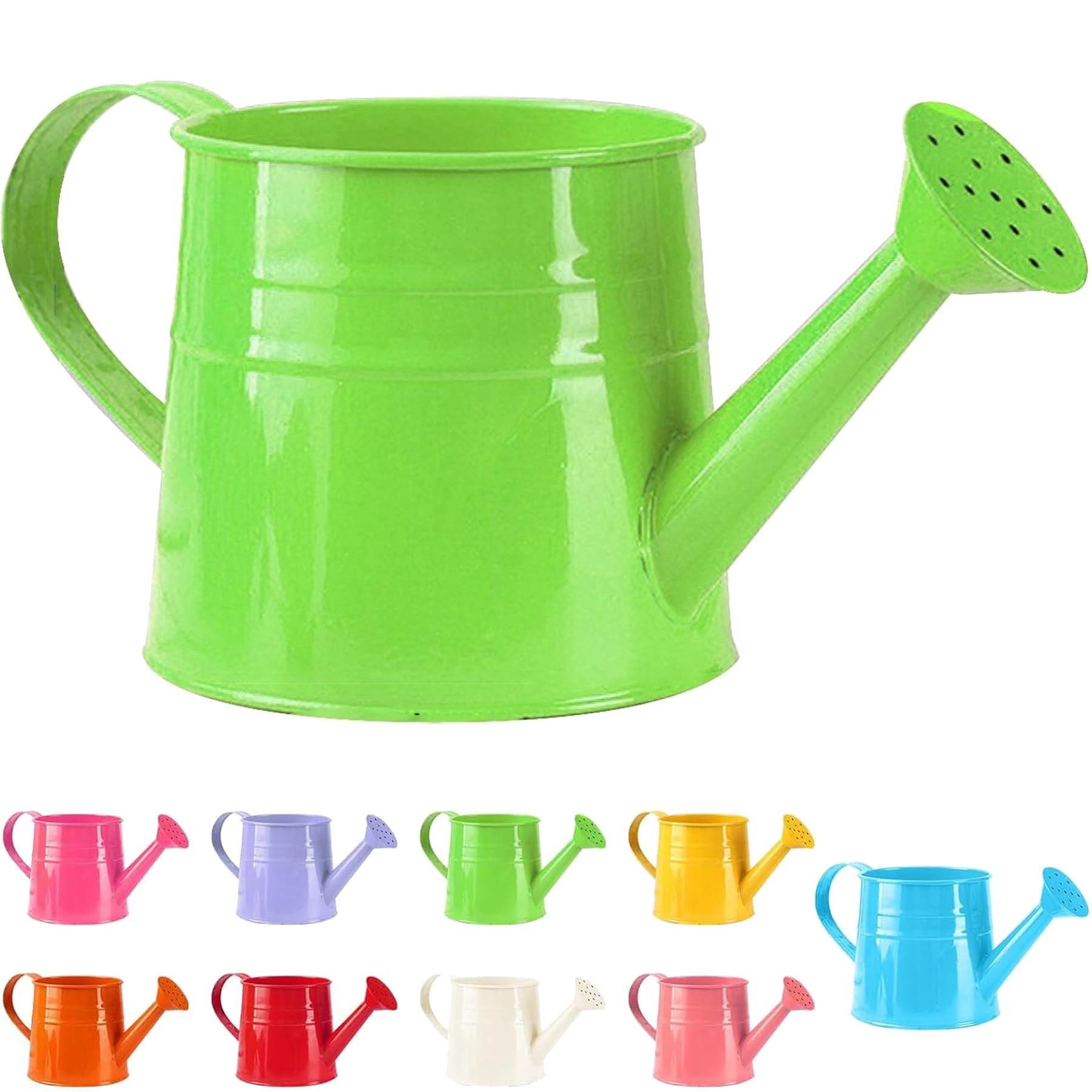 White Watering Can, 1l Metal Garden Watering Can, Vintage Sprinkling Can for Flowers, Indoor & Outdoor Plants, Lawn & Garden Irrigation Tool
