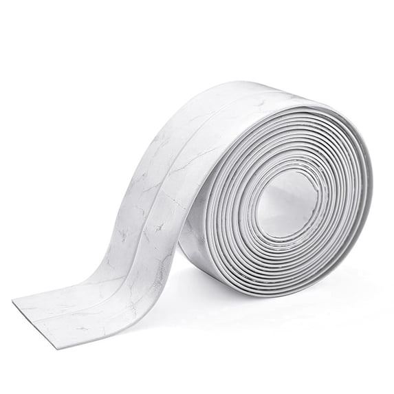 White Waterproof Caulk Tape PVC Self Adhesive Caulk Strip Joint Adhesive Shower Bathtub Joint Strip Bathroom Sealing Tape Kitchen Sealing Tape and Shower Tile Sealant
