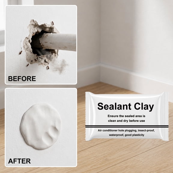 White Waterproof Sealant Putty, Quick Mending Seal Clay, Moldable Flexible Sealing Compound for Wall Hole, Pipe Crack, Drainage Gap Repair,1PC