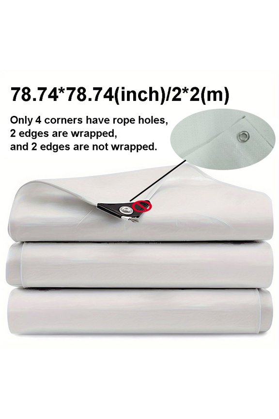 White Waterproof Tarp Awning Tarpaulin Rectangle Anti-UV Tarpaulins Sun Shade Sail Camping Garden Patio Yard Outdoor Canopy