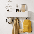 Wooden Rack Png White Wave-Shape 5 Hooks Wooden Wall Mount Coat Rack Entryway Organizer ...