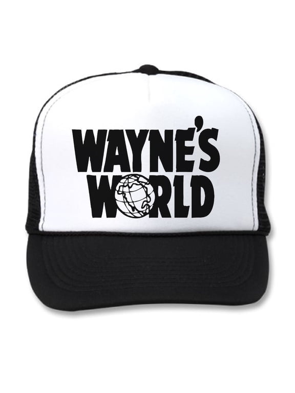 White Wayne's World Trucker Hat Costume Movie Cap Campbell SNL Movie Black Gift