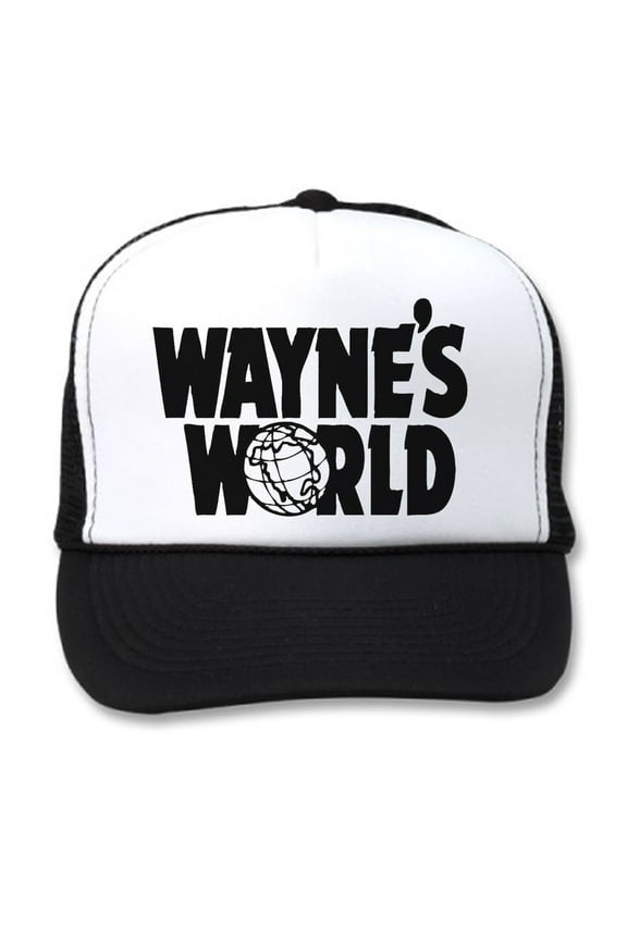 White Wayne's World Trucker Hat Costume Movie Cap Campbell SNL Movie Black Gift