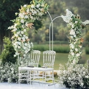 White Wedding Arch Backdrop Stand Set 7.3FT & 6FT, 2-Pack Metal Arch Frame for Wedding Ceremony, Baby Shower, Birthday Party Decorations
