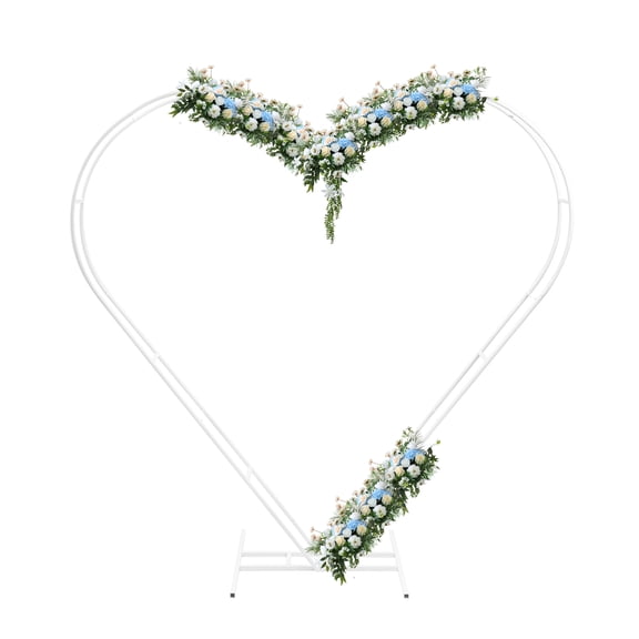 White Wedding Backdrop Arch Stand Metal Balloon Arch Frame Heart Arch Backdrop Stand Garden Arch Frame ,Holds up to 10 kg/ 22 lbs